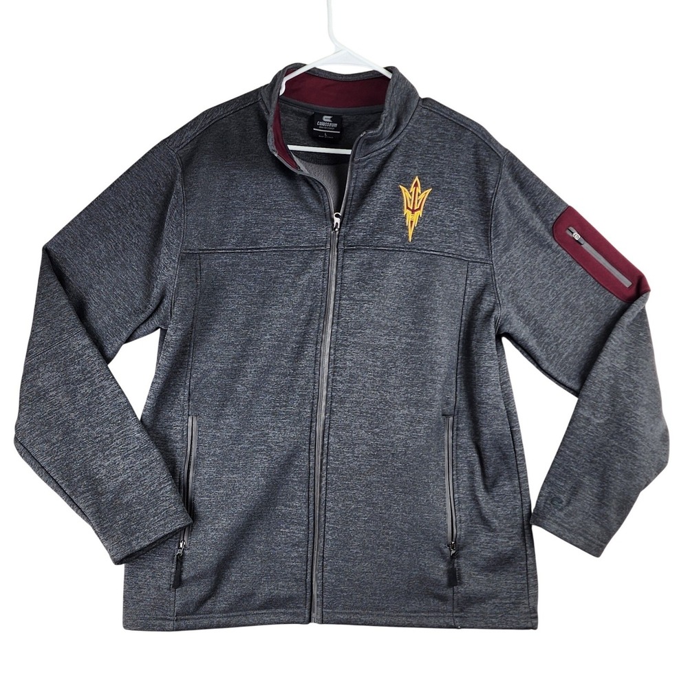 Arizona State Sun Devils Colosseum Jacket Mens L Grey Full Zip Athletic Gorpcore